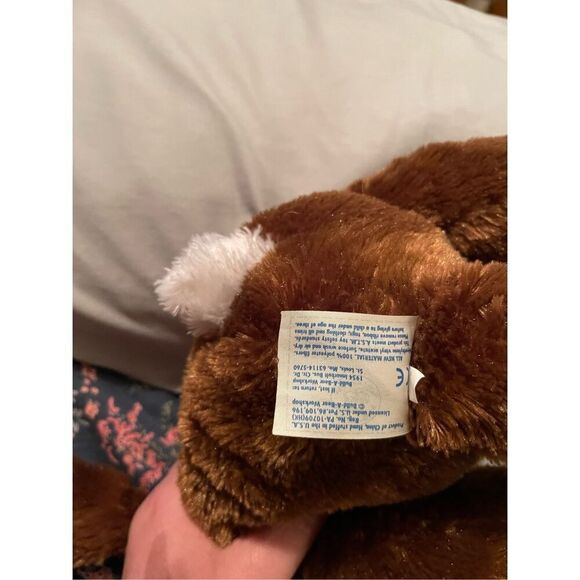 Build A Bear Toy's Dark Brown Pink ears Retured Bunny Plush Stuffed 18" - Picture 14 of 14